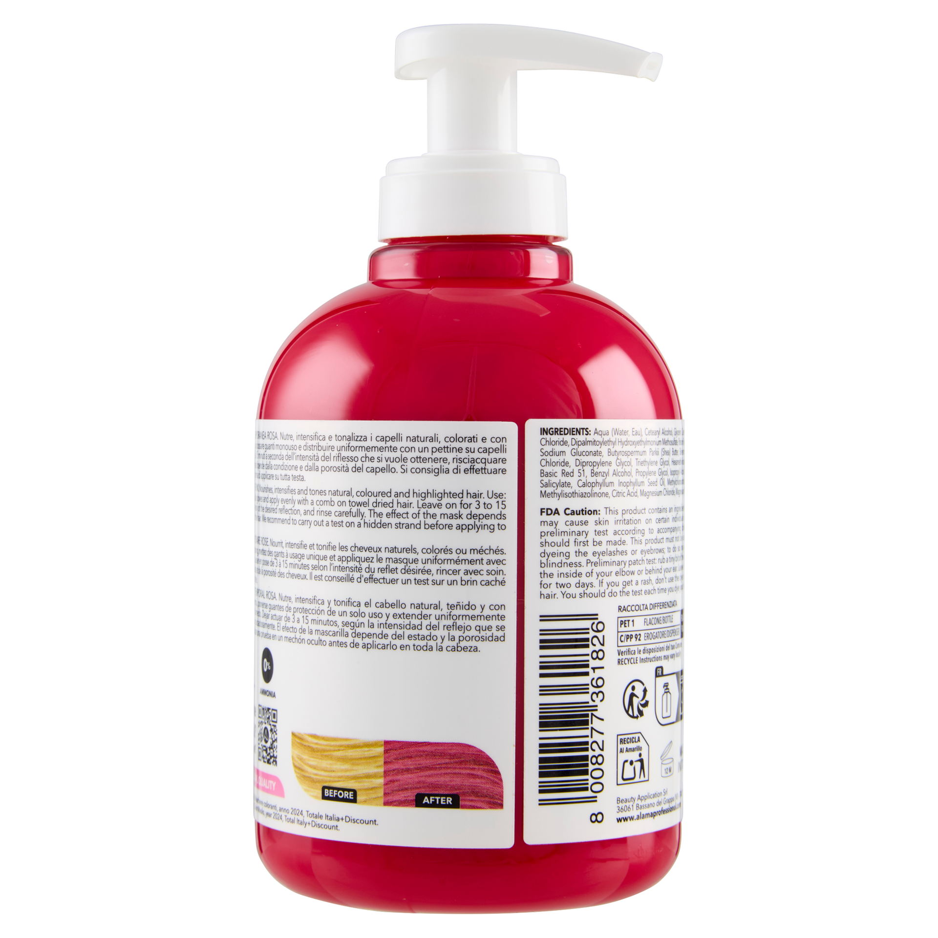 ALAMA S.O.S. Color&Go Mască nuanțatoare Roz Pastel, 300 ml