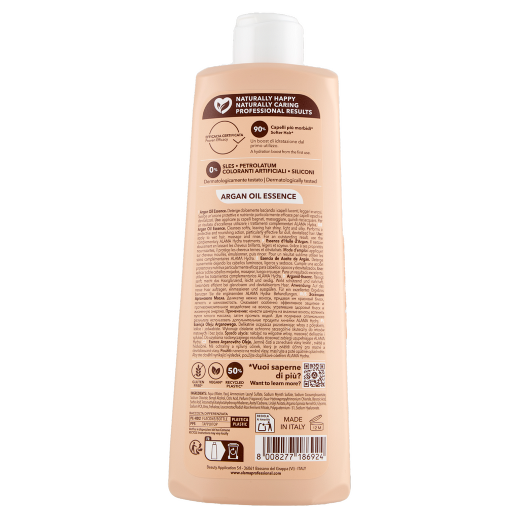 ALAMA Hydra - Șampon hidratant pentru păr uscat cu ulei de argan, 500 ml