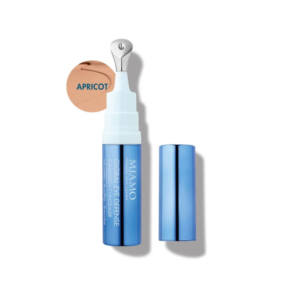 Miamo Global Eye Defence – Corector pentru conturul ochilor, cu protecție solară SPF 30, nuanța APRICOT, 7,5 ml
