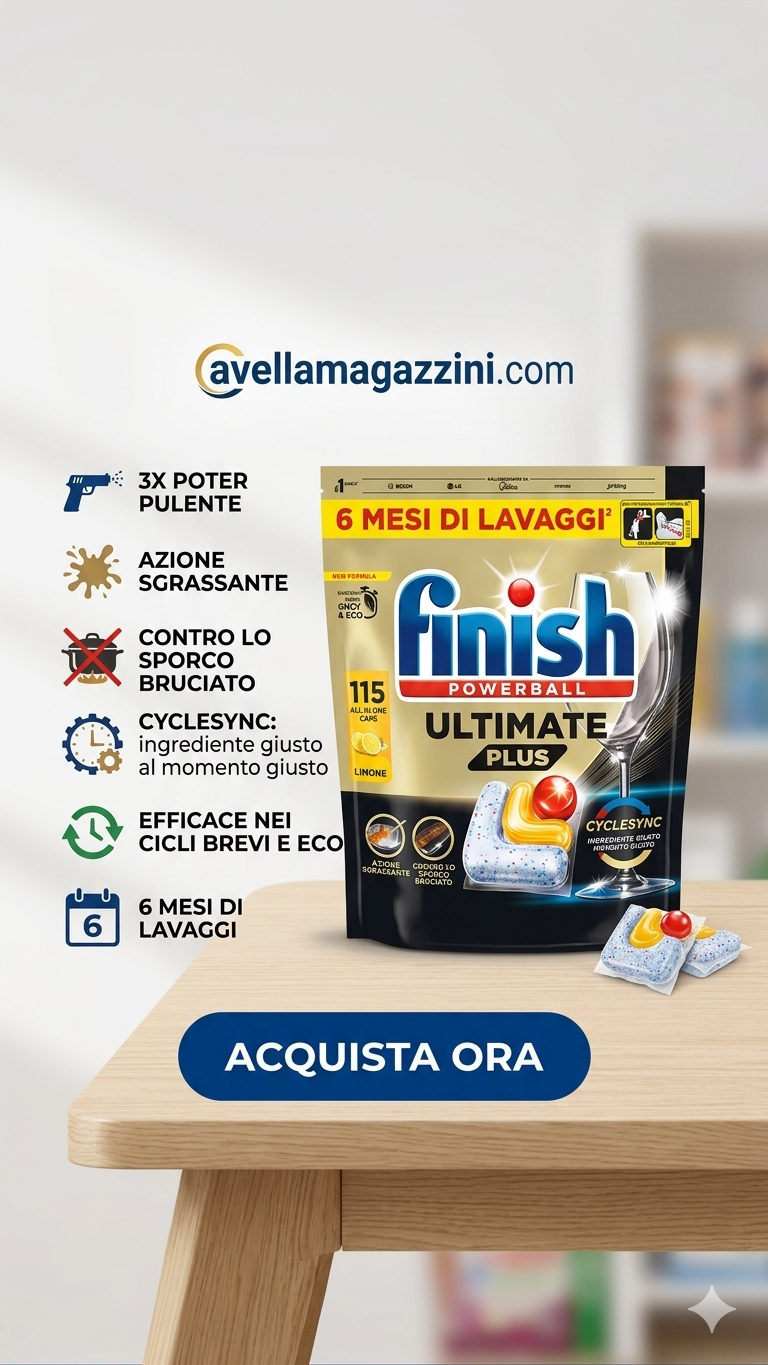 FINISH Ultimate Plus – capsule pentru mașina de spălat vase, Lămâie, 115 capsule