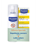 MUSTELA Set protecție împotriva țânțarilor și protecție solară SPF50+ – Spray repelent 100 ml + Cremă solară 40 ml