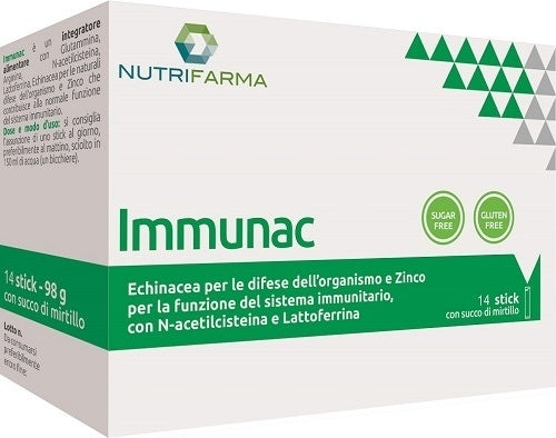 AQUA VIVA Nutrifarma Immunac - Supliment pentru susținerea imunității cu zinc și echinacea, 14 plicuri