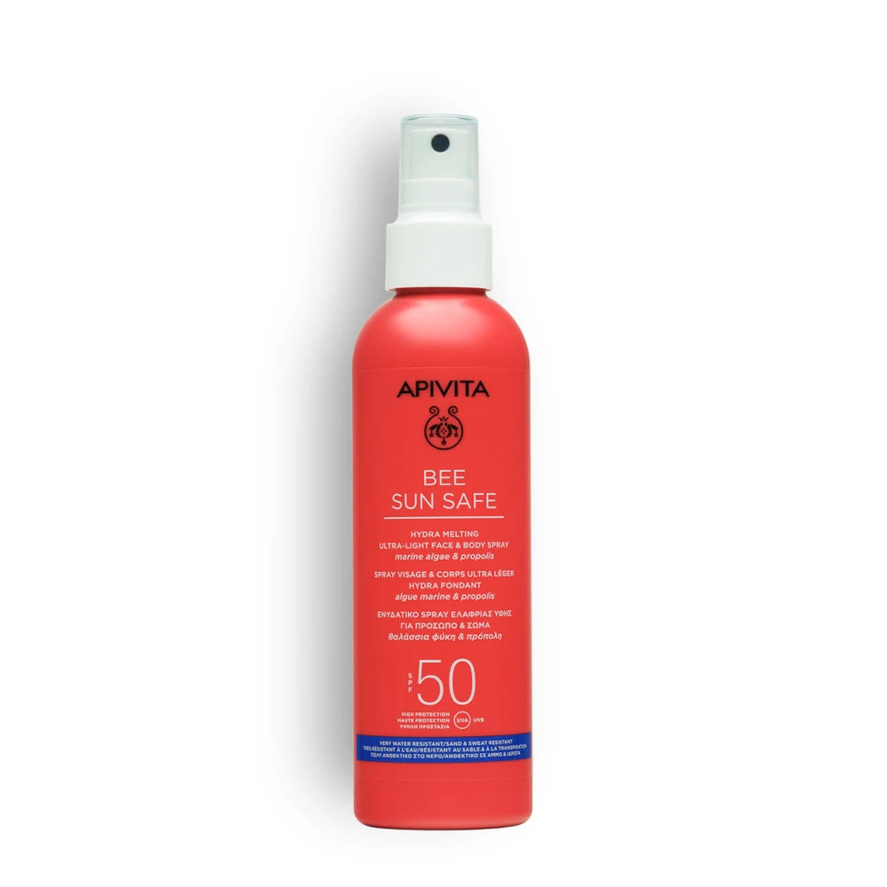 APIVITA BEE SUN SAFE - HYDRA MELTING SPRAY LEGGERO VISO E CORPO SPF50, 200ml