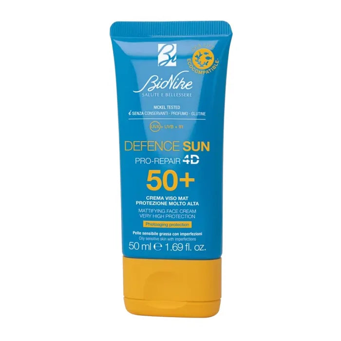 BIONIKE Defence Sun – Crema Viso Mat SPF50+ Protecție Foarte Ridicată, 50ml