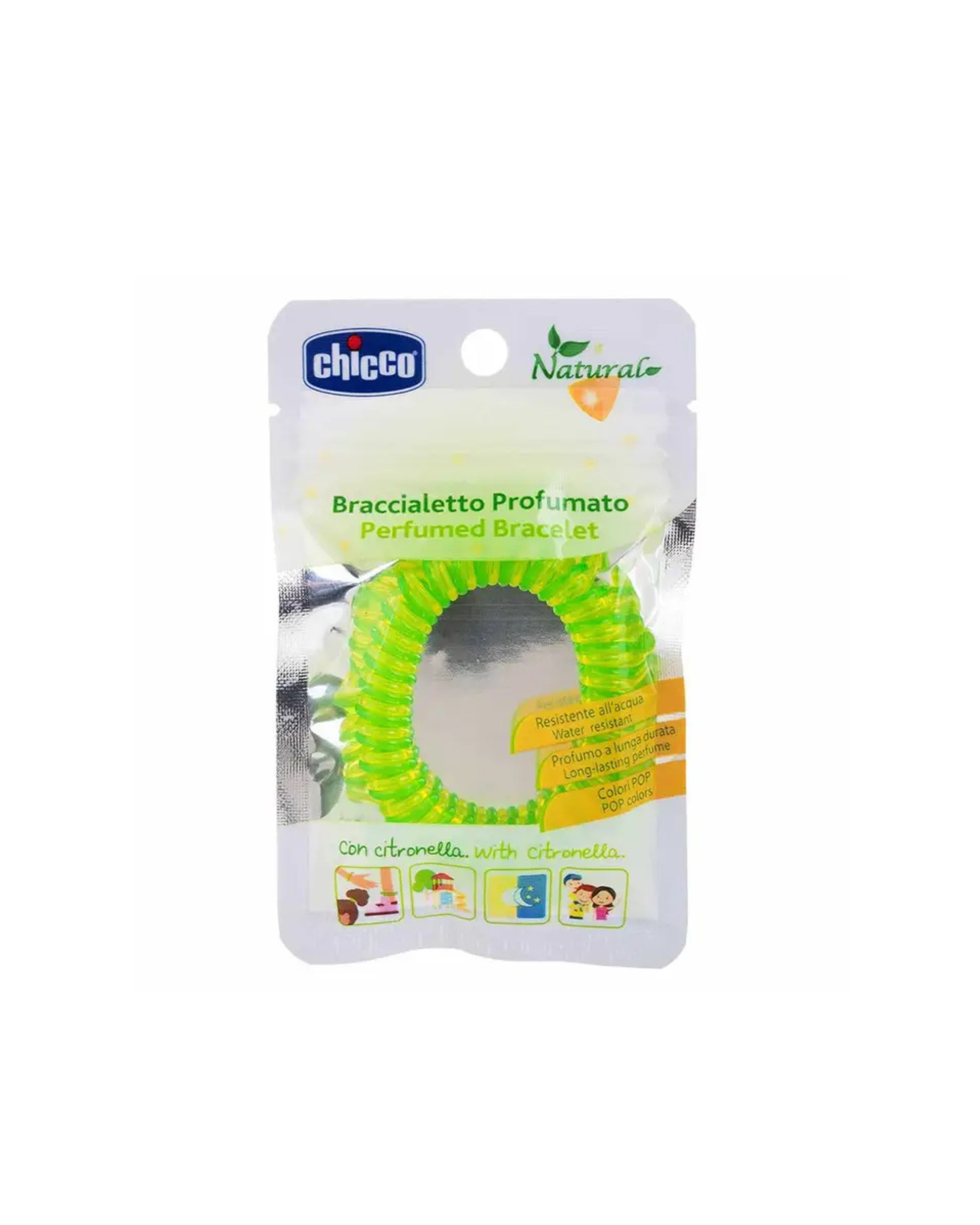 CHICCO NATURAL – Brățară din plastic cu citronelă 36M+, 1 bucată