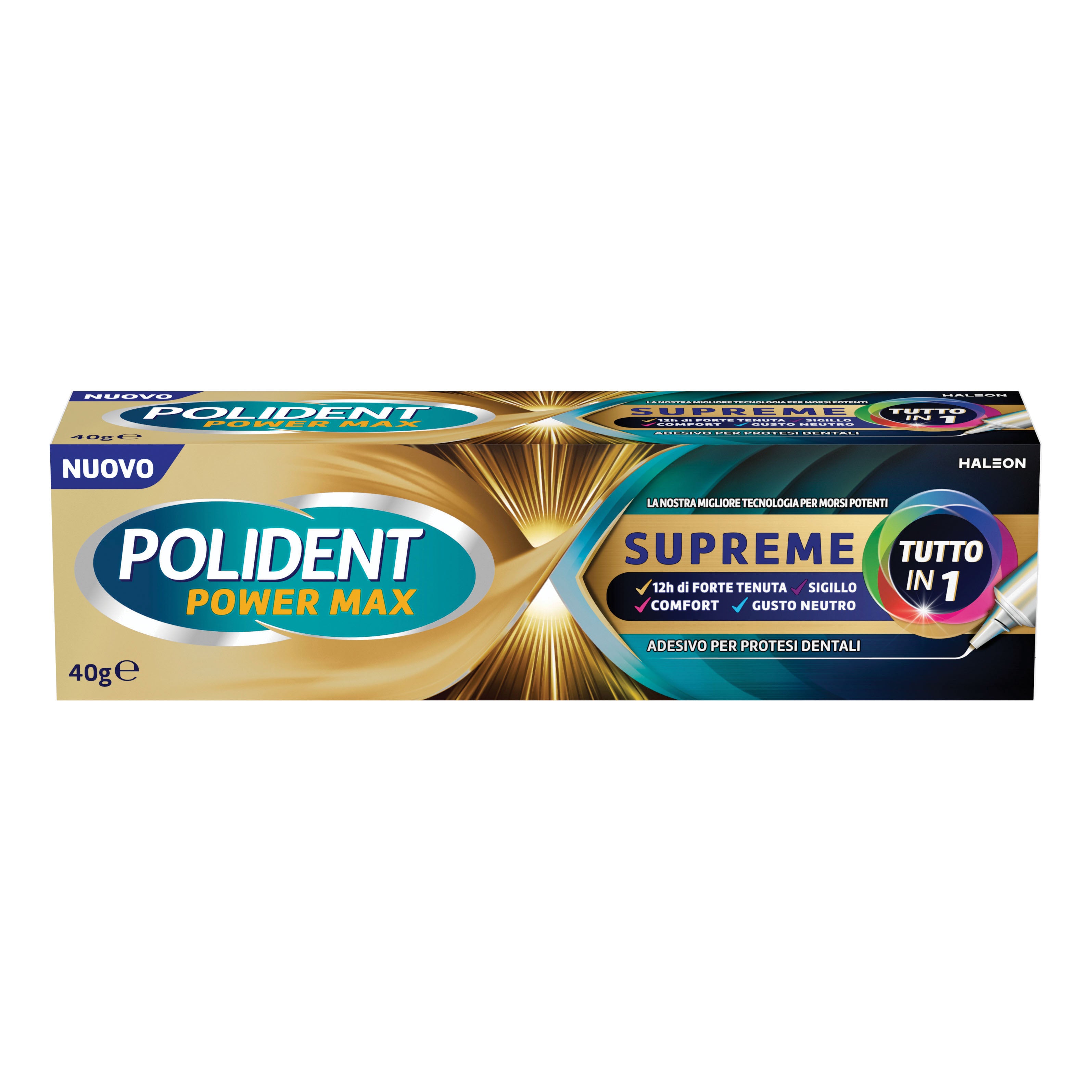 POLIDENT Power Max Supreme Cremă Adezivă pentru Stabilitatea Protezei Dentare, 40 g