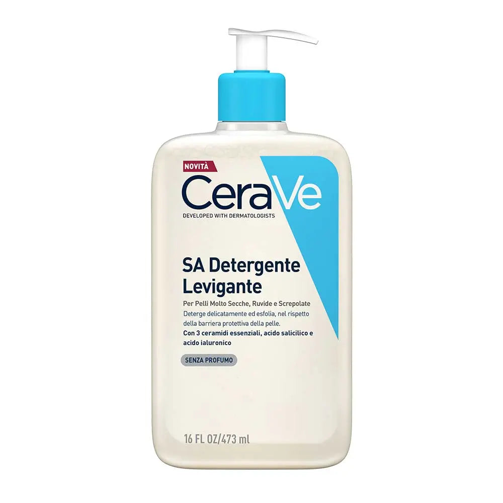CERAVE SA Detergent de Curățare cu Acid Salicilic și Uree, Exfoliant și Netezitor, 473 ml