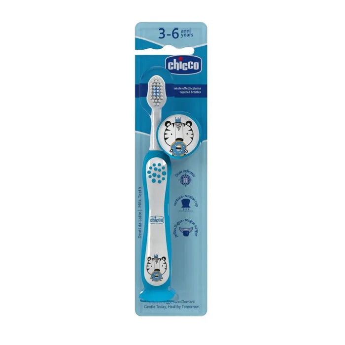 Chicco – Periuță de dinți 3-6 ani, culoare albastră, 1 bucată