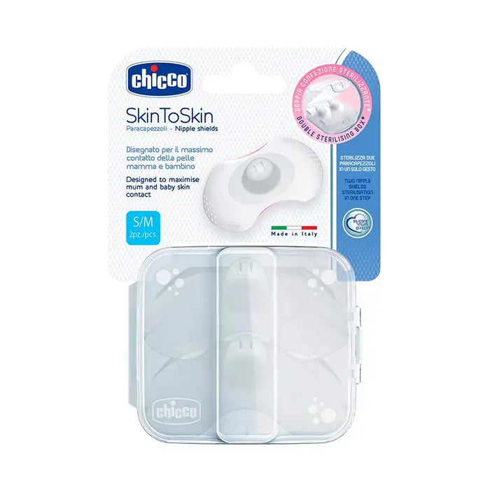 Chicco SkinToSkin – Protecții pentru mameloane din silicon, mărimea S/M, 2 bucăți