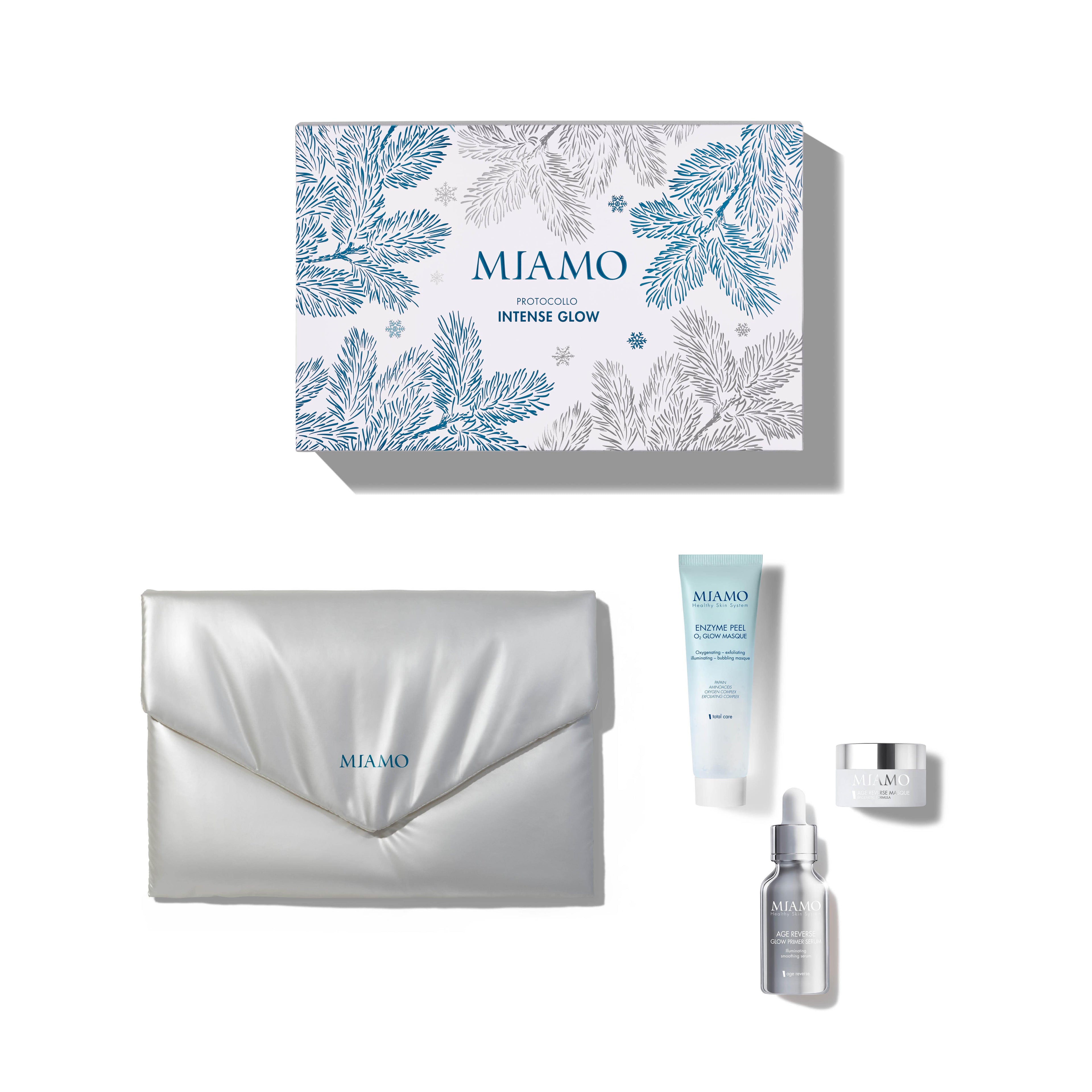 MIAMO Cozy Christmas - set Intense Glow Age Reverse Glow Primer Serum 30ml + Enzyme Peel O₂ Glow Masque 25ml + Age Reverse Masque 10ml