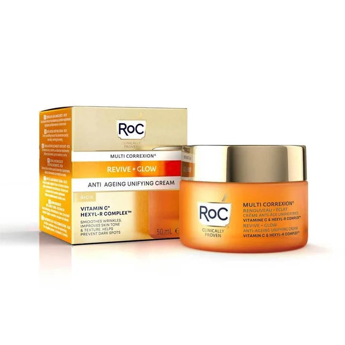 ROC Multi Correxion – Revive + Glow Cremă Uniformizatoare pentru Față, 50ml