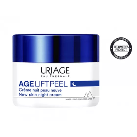 Uriage Age Lift – Cremă de Noapte cu Efect Peeling și Netezire, 50 ml