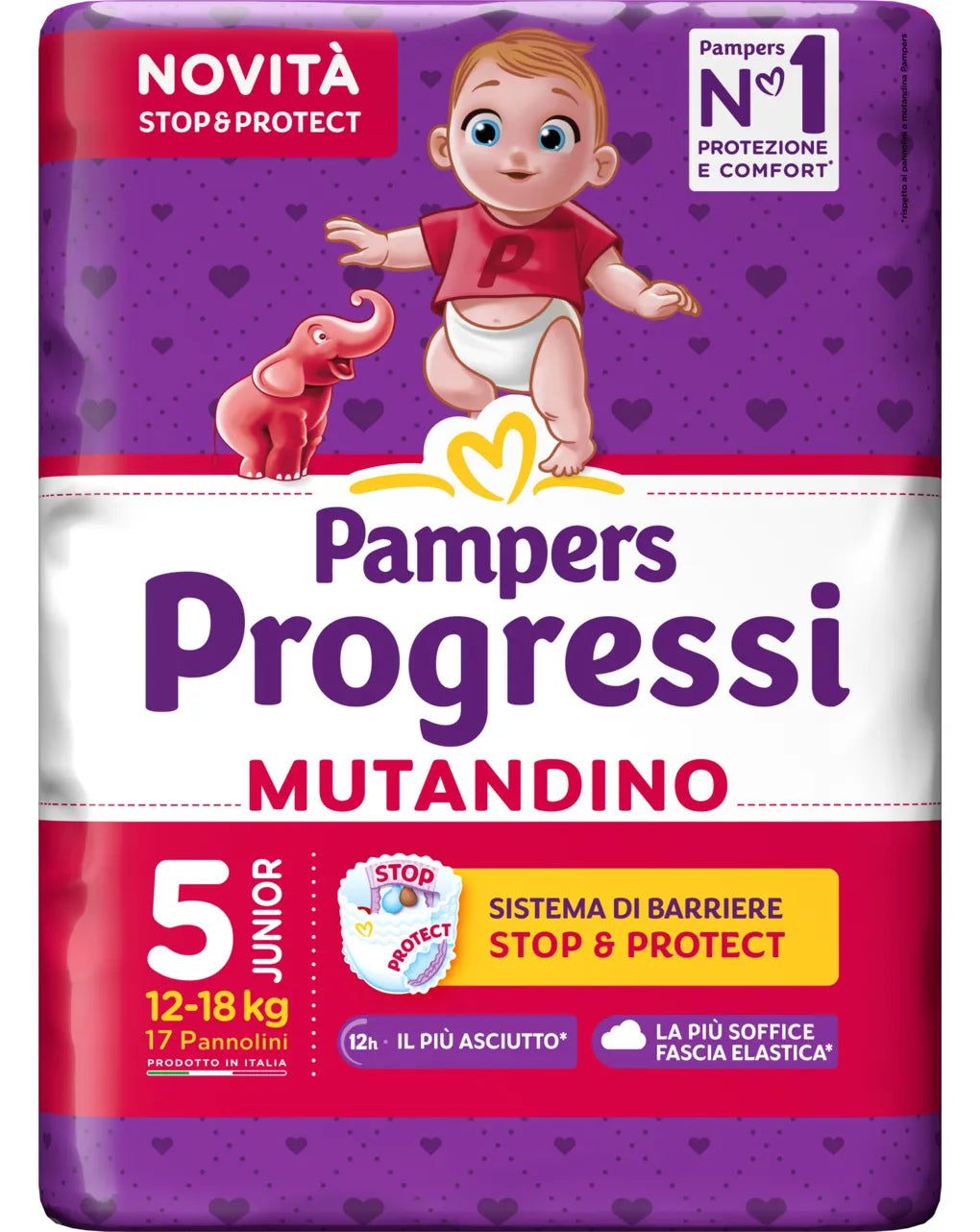 PAMPERS Progressi – scutece, junior, 17 bucăți