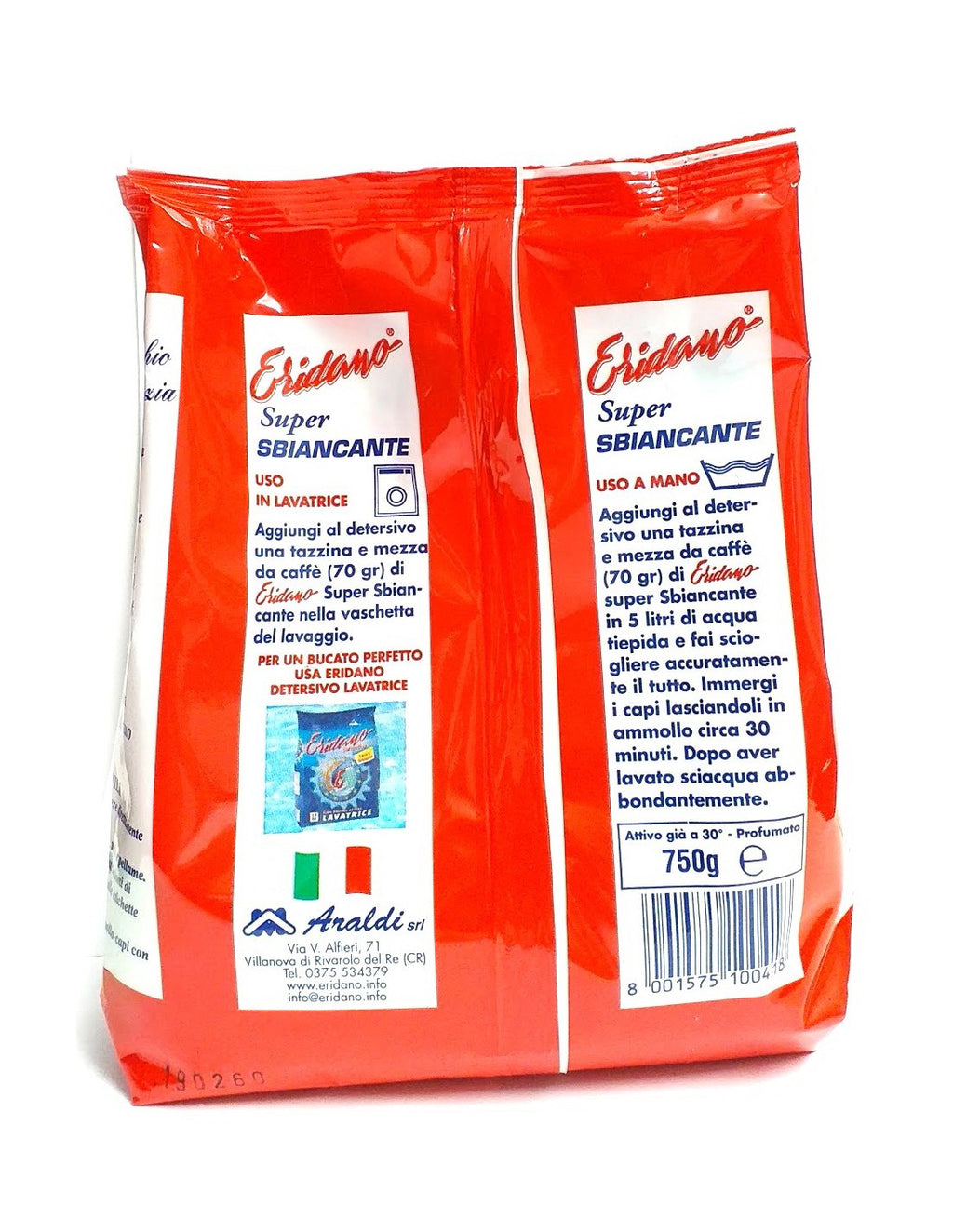 ERIDANO Super Sbiancante – aditiv pudră pentru albirea rufelor cu percarbonat, 750 g