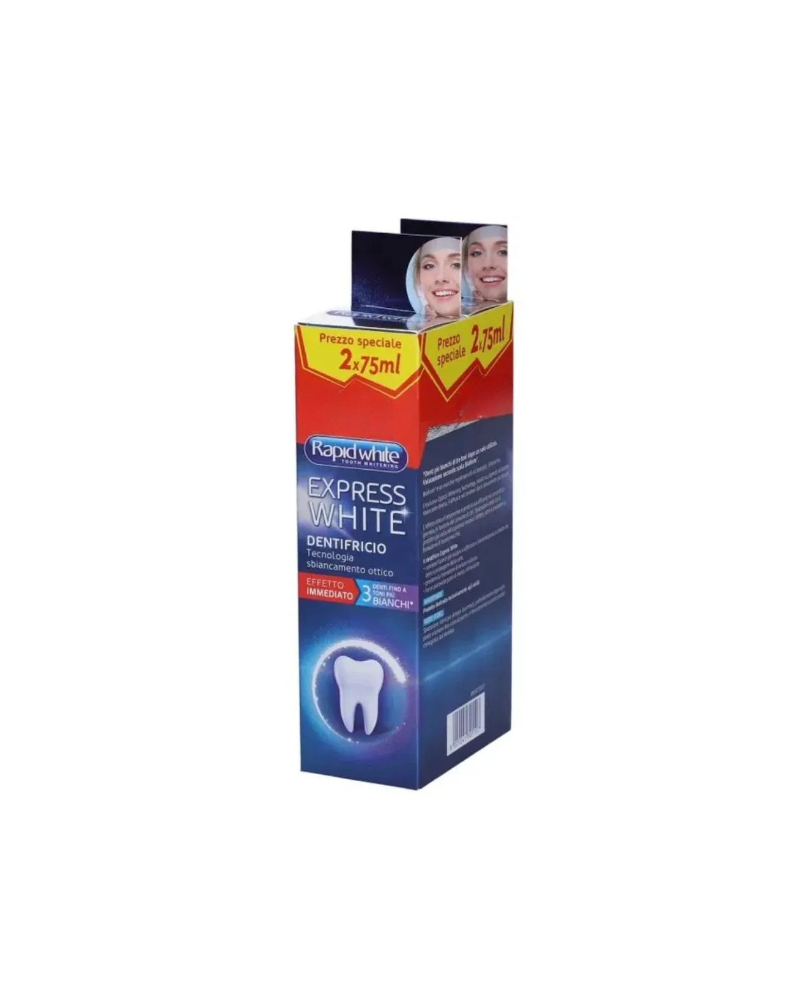 RAPID WHITE Express White – Pastă de dinți pentru albire, 2 x 75ml