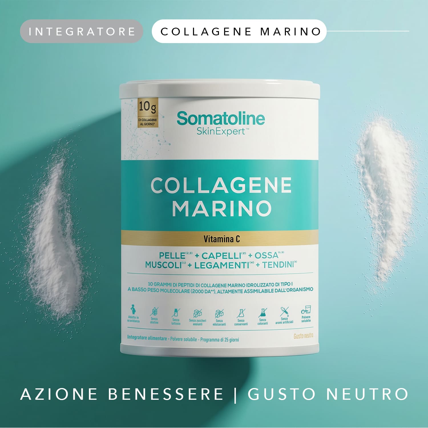 SOMATOLINE Colagen marin hidrolizat cu vitamina C, 278 g