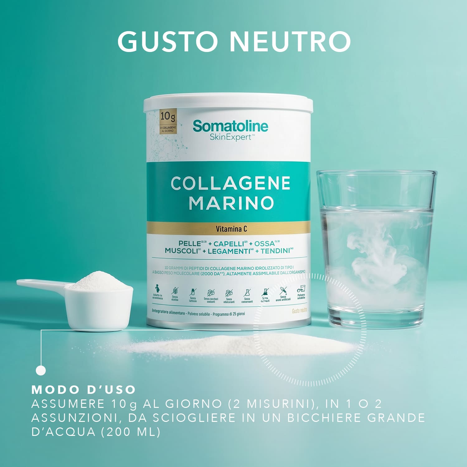 SOMATOLINE Colagen marin hidrolizat cu vitamina C, 278 g