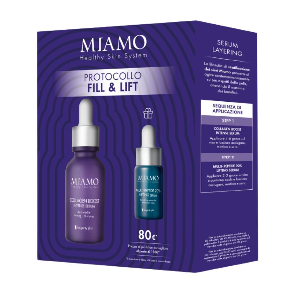 MIAMO protocol Fill & Lift Collagen Boost Intense Serum 30ml + Multi-Peptide 20% Lifting Serum 10ml