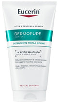 EUCERIN Dermopure Clinical - Gel de curățare cu triplă acțiune pentru ten gras, sensibil, cu tendință acneică 150 ml