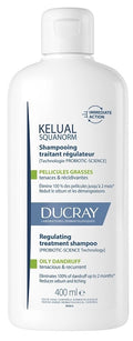 DUCRAY Kelual Squanorm – Șampon tratament reglator pentru mătreață grasă, 400 ml