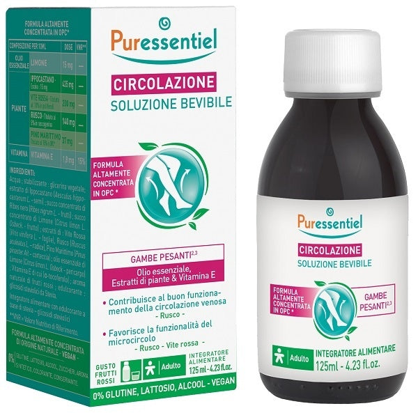 PURESSENTIEL Circulație - supliment pentru microcirculație și circulația venoasă, 125 ml