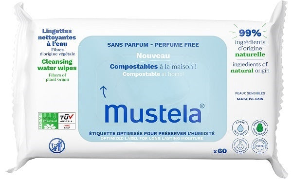 Mustela Șervețele cu apă fără parfum, 60 buc.