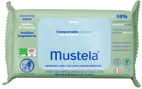 Mustela Șervețele compostabile 60 buc.