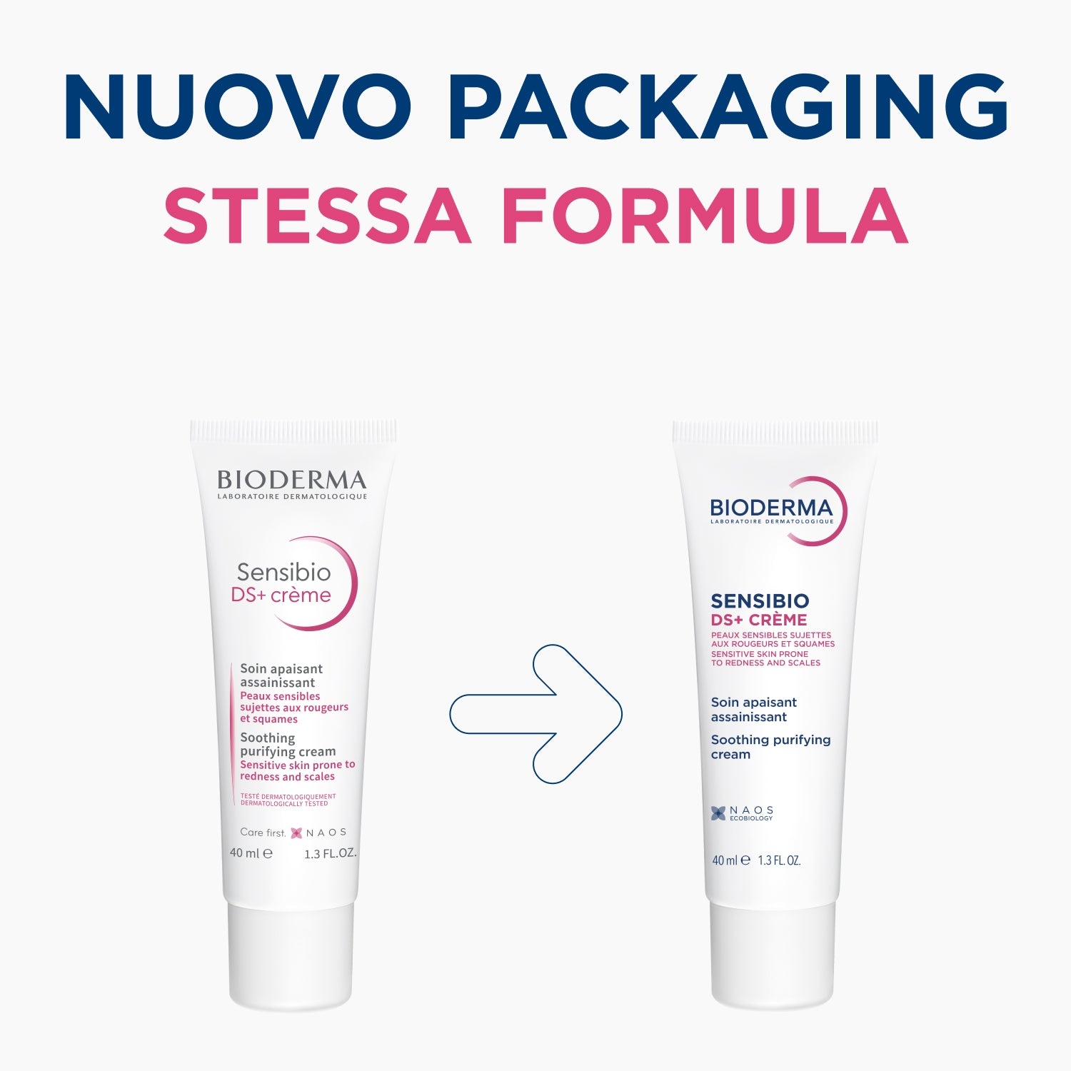 BIODERMA Sensibio DS+ – Cremă calmantă pentru piele sensibilă cu roșeață și descuamare, 40 ml