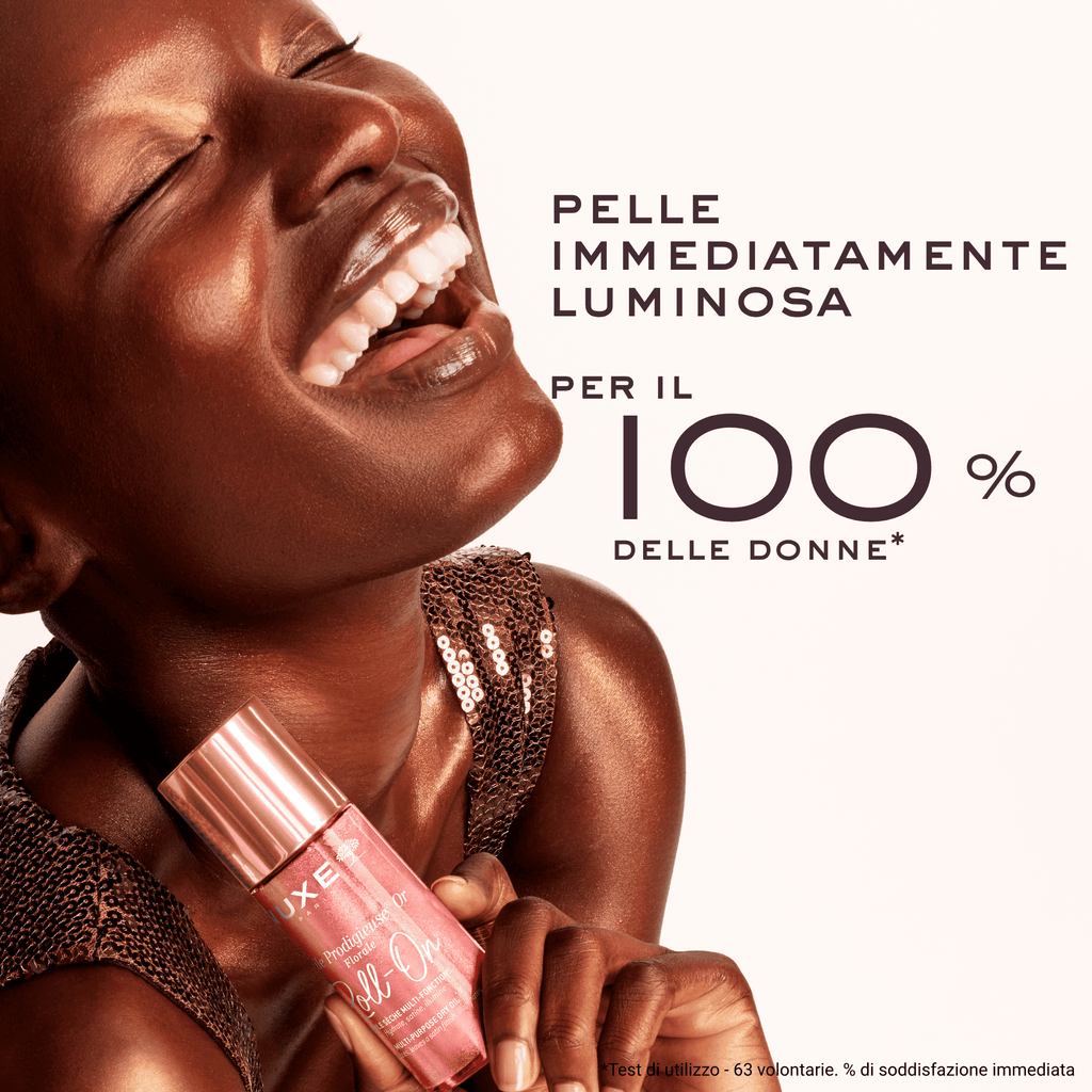 NUXE Huile Prodigieuse Or Florale roll-on hidratant, satinat și iluminator, 60 ml