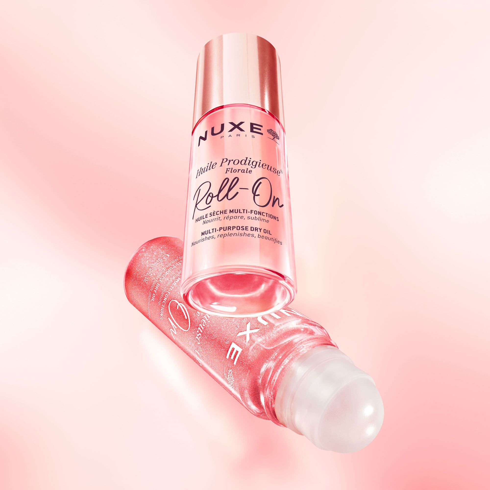 NUXE Huile Prodigieuse Or Florale roll-on hidratant, satinat și iluminator, 60 ml