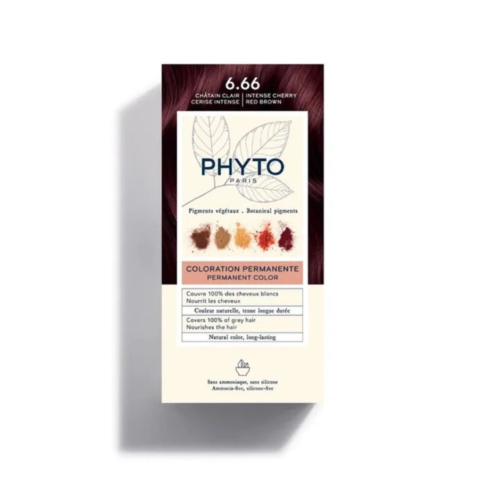 PHYTO PhytoColor - Vopsea Permanentă, Culoare 6.66 Castaniu Roșu Intens Cireașă