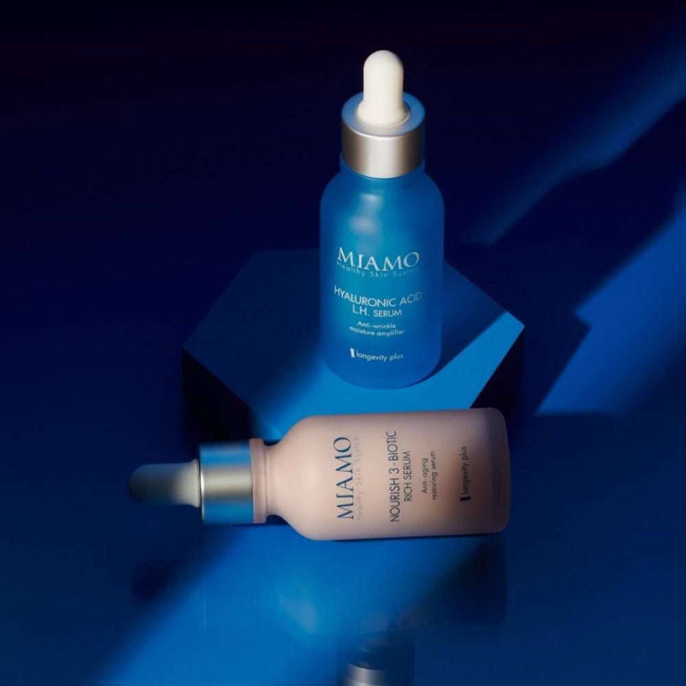 MIAMO Protocol pentru volum și hrănire Hyaluronic Acid L.H. Serum 30 ml + Nourish 3-Biotic Rich Serum 10 ml