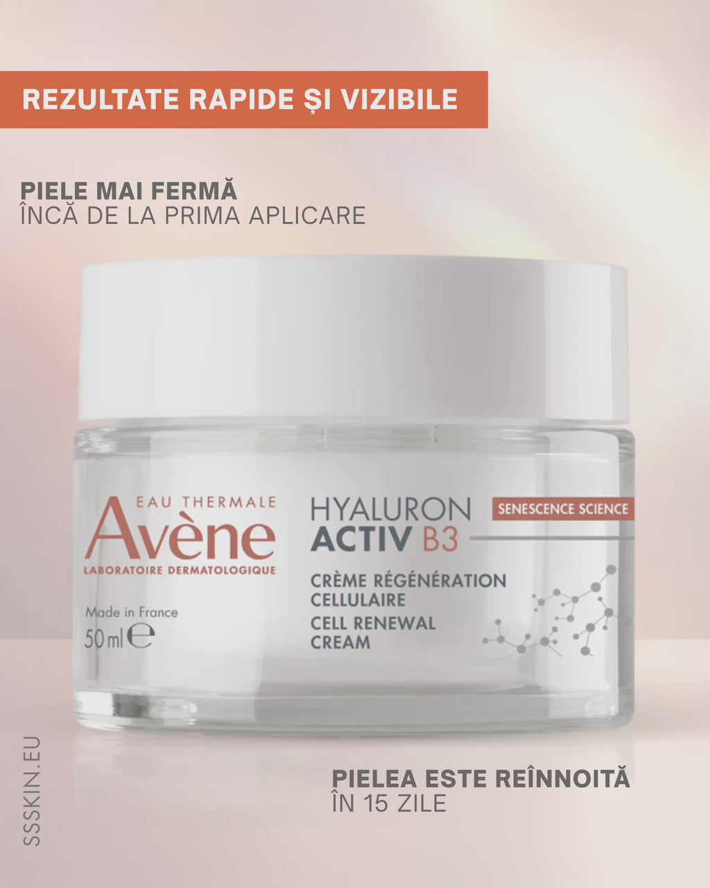 Avène Hyaluron Activ B3 Aqua Gel-Crème 50 ml – Cremă-gel anti-îmbătrânire 2-în-1