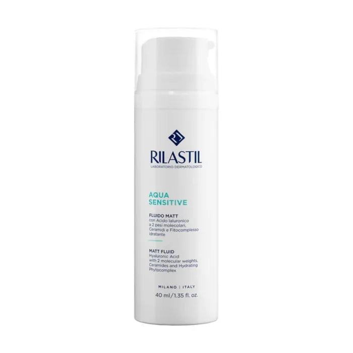 RILASTIL Aqua Sensitive – Fluido Matt pentru Piele Sensibilă Mixtă și Impură, 40ml