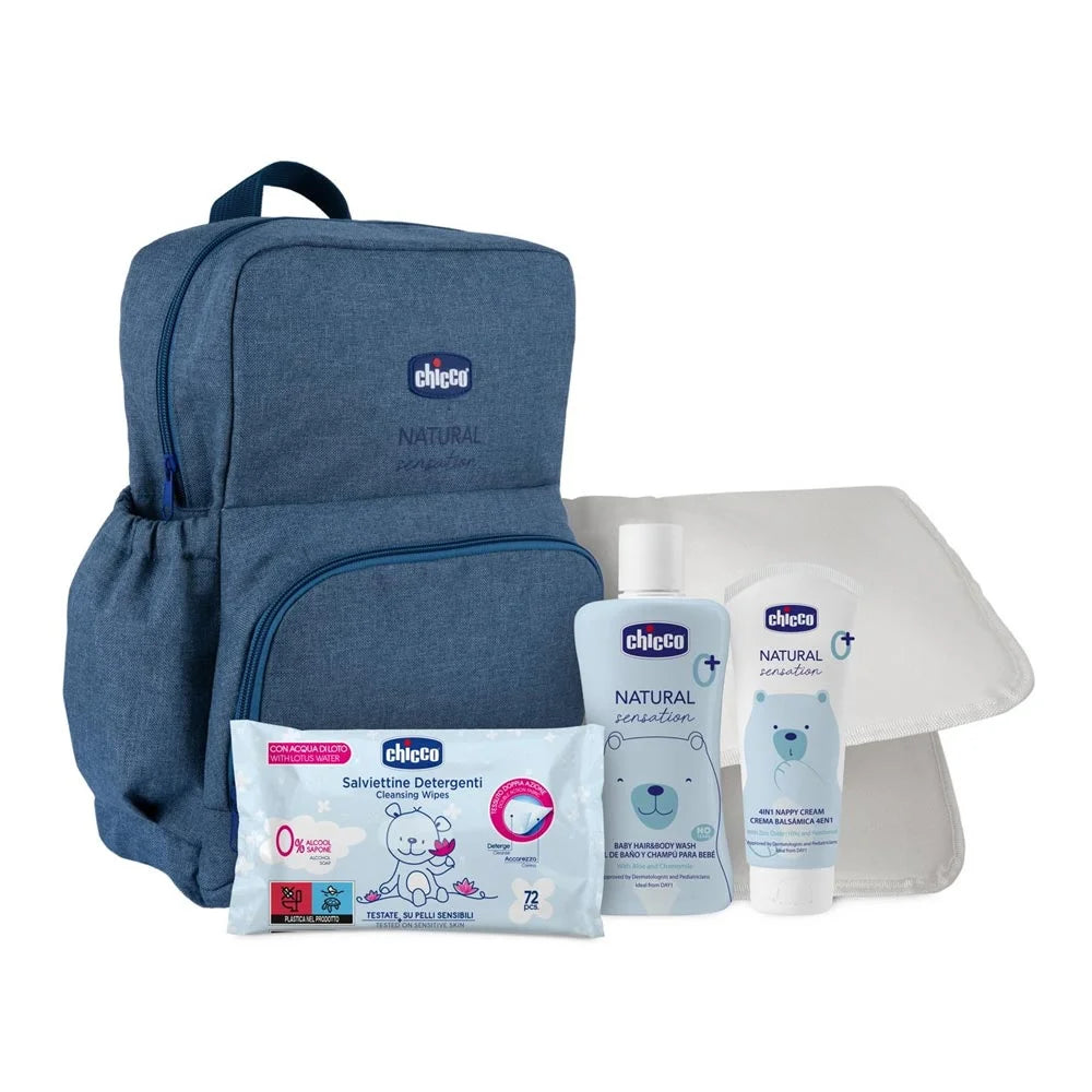 Chicco Natural Sensation – Rucsac cu Set Complet de Îngrijire pentru Bebeluși