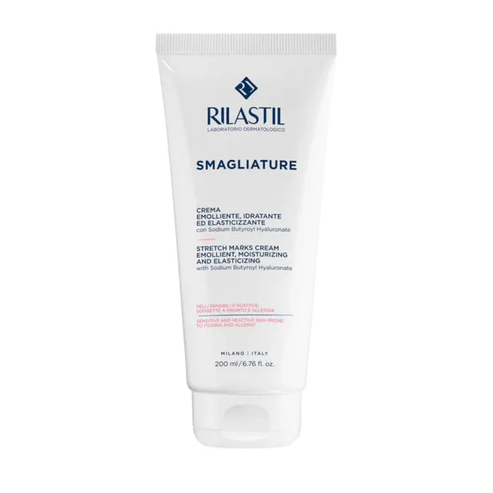 RILASTIL SMAGLIATURE – Cremă Corp pentru Piele Sensibilă, Emolientă, Hidratantă și Elasticizantă, 200ml