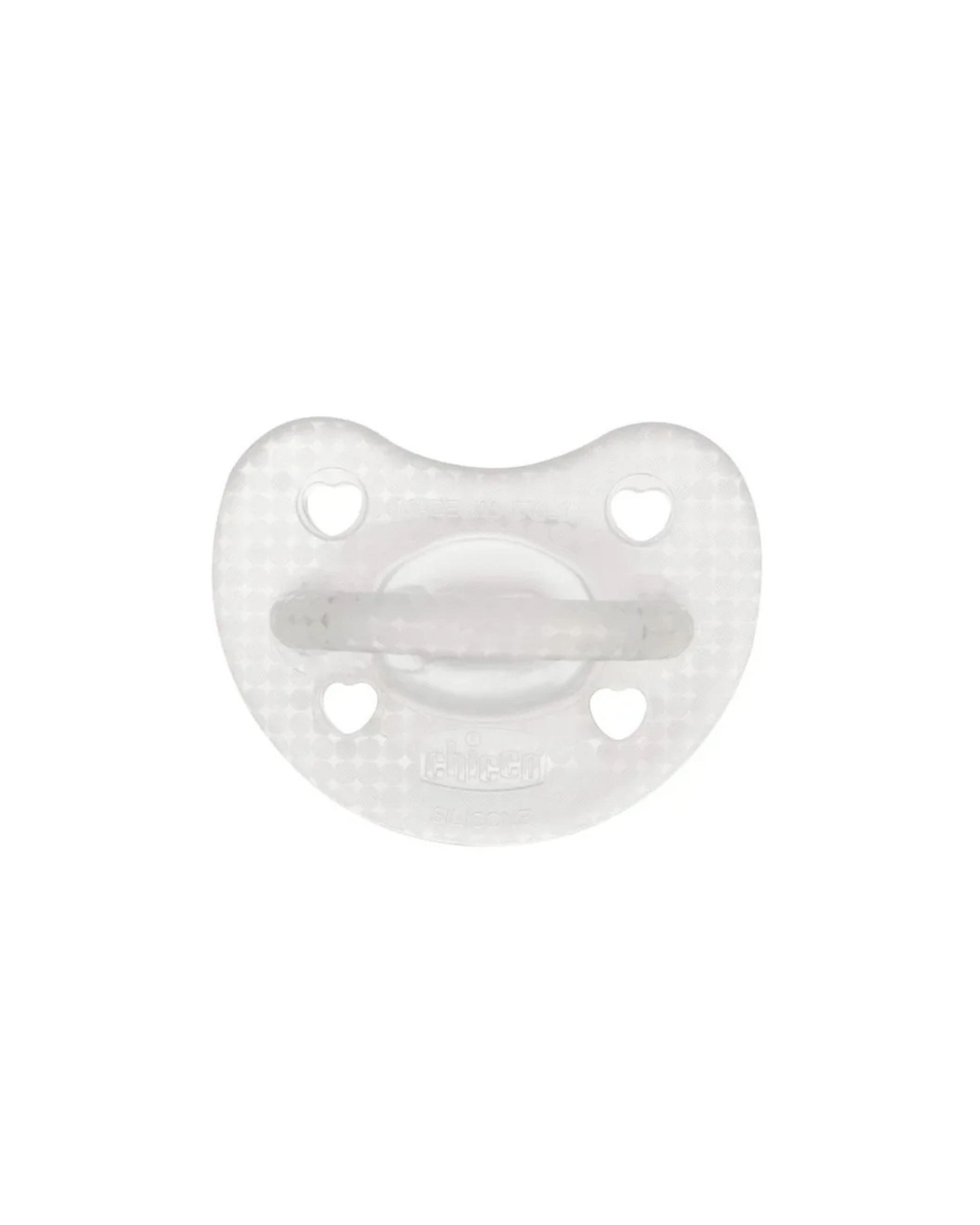 CHICCO PhysioForma - Sucette Luxe Fluo 2-6M din Silicon, Transparent, 1 Bucată