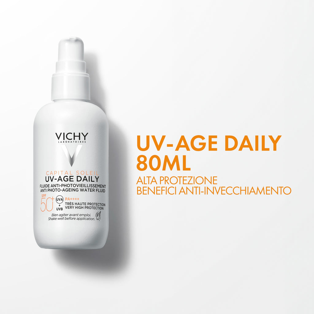 VICHY Capital Soleil UV-Age Daily SPF50+ – Fluid anti-fotoîmbătrânire pentru față 80 ml