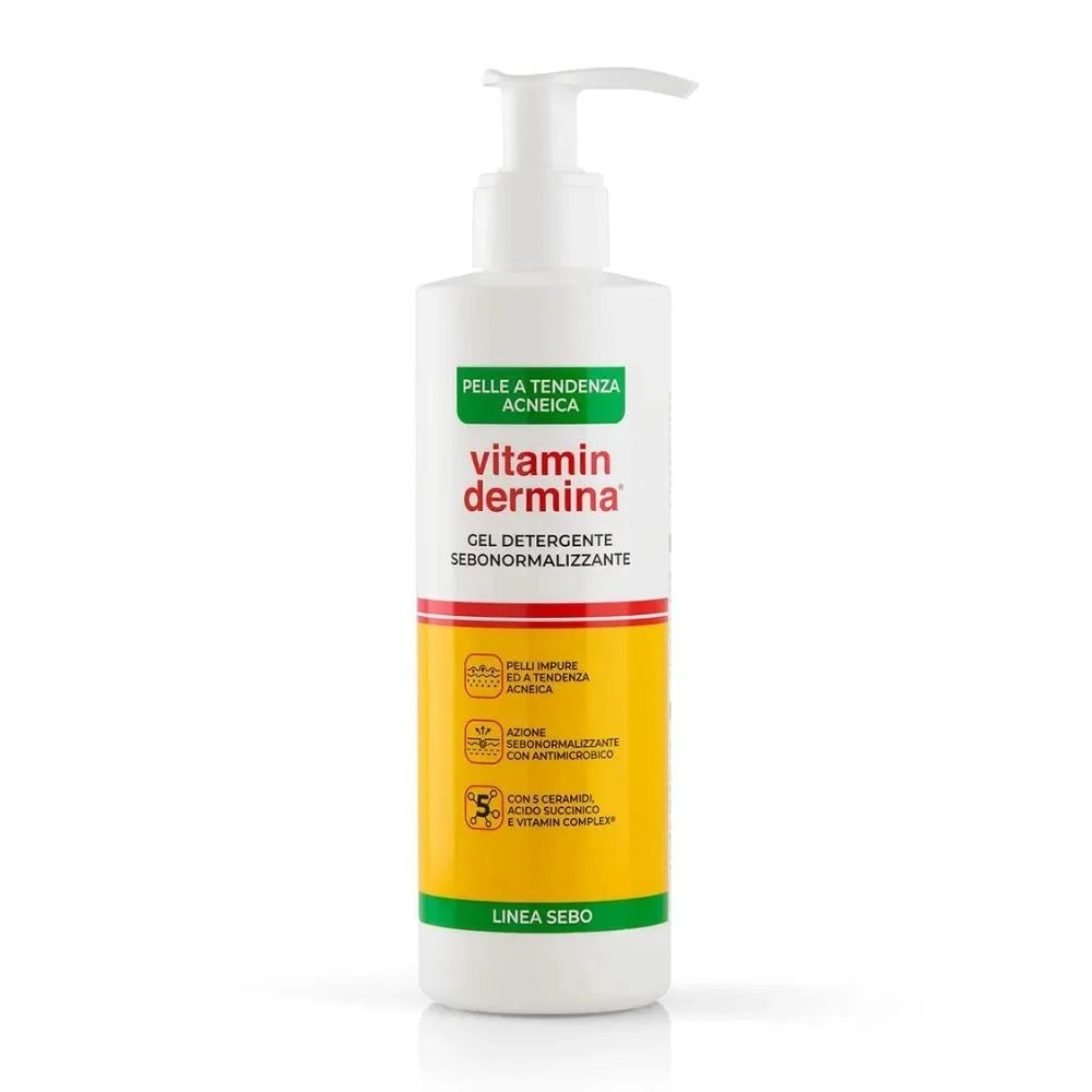 VITAMINDERMINA — Gel de curățare Sebo Gel Detergent Sebonormalizant pentru piele predispusă la acnee, 240ml